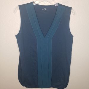 LOFT Sleeveless Top Teal Medium Blue